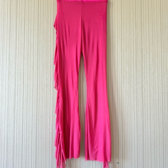 Pink Ruffle Flared Leggings - Picture 4 of 4
